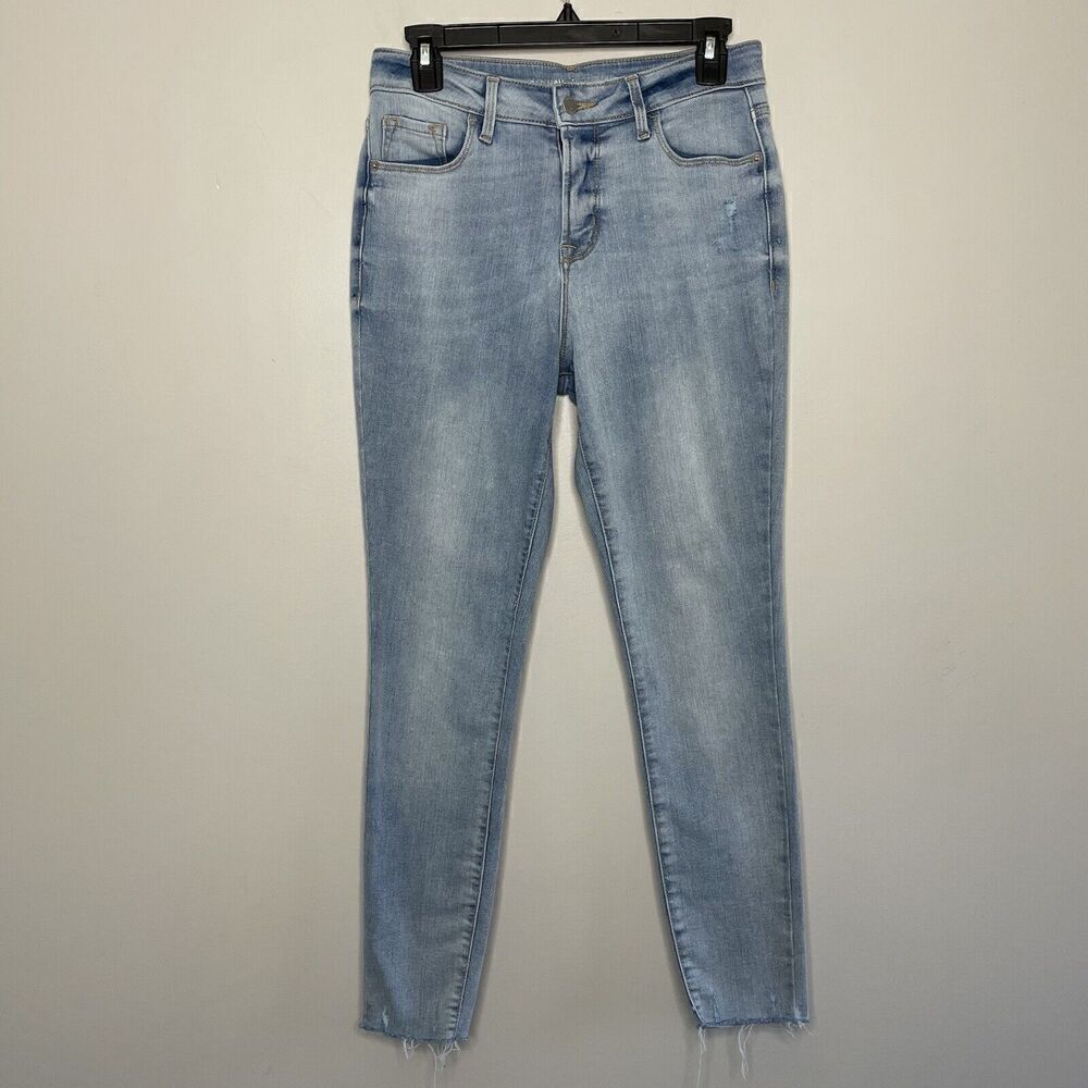 OLD NAVY Rockstar Jeans Womens 6 Distressed Skinny Raw Hem High Rise Stretch